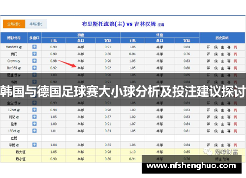 韩国与德国足球赛大小球分析及投注建议探讨